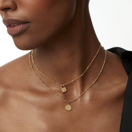 Initial Disc Pendant Gold